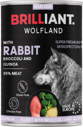 Brilliant Wolfland Monoprotein nyúl & brokkoli-quinoa nedves kutyaeledel (12 x 400 g) 4.8kg