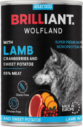 Brilliant Wolfland Monoprotein bárány & vörösáfonya-édesburgonya nedves kutyaeledel (12 x 400 g) 4.8kg