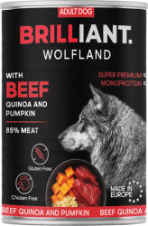 Brilliant Wolfland Monoprotein marha & sütőtök-quinoa nedves kutyaeledel (12 x 400 g) 4.8kg