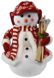 MagicHome karácsonyi dekoráció, hóember sítalppal, 30 cm (TC8090323)