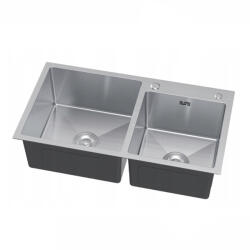  Acél mosogatótálca Nero Italia 78 x 43 cm + szárítókosár + szifon (inox)