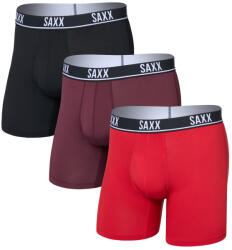Saxx Essential Perform Mesh Boxer Brf Fly 3Pk férfi boxer M / piros