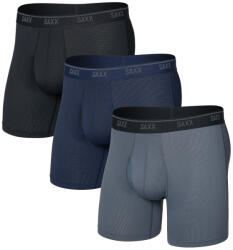 Saxx Quest Quick-Dry Mesh Boxer Brief Fly 3Pk férfi boxer M / fekete