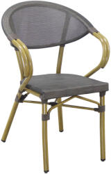 House Nordic Calda étkezőszék, alumínium, textilén, sötétbarna, bambuszhatású váz (7001185) - leziter