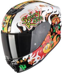 Scorpion Cască de motocicletă Scorpion EXO-JNR Air Yucatan pentru copii, alb-portocaliu-negru (SCRP120-539-390)