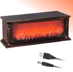  semineu decorativ electric cu efect flacara realist, design clasic pentru interior, 63 12 22 cm (20082-54)