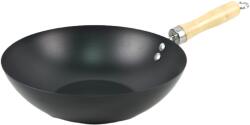 Alpina Tigaie Wok Alpina, 25 cm, cu maner din lemn, suprafata antiaderenta, Negru (13046)