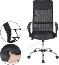 Casaria Deluxe irodai szék forgószék légáteresztő háttámlával fekete (100937)