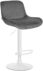 PAAL Solon állítható magasságú bárszék trombitatalp matt fehér-sötétszürke bársony 326122
