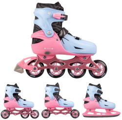 inSPORTline Állítható 4 az 1-ben korcsolya inSPORTline Fourtuna, Comfort Fit illeszkedés, MicroLock biztonsági csat, AdjusTouch méretbeállító gomb Méret: M (33-37)