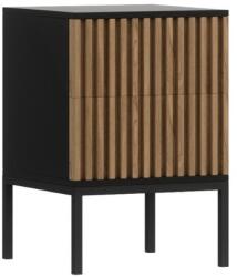  Noptiera MEORATI 40x40cm, neagra/dub artisan