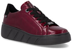 RIEKER Revolution női fűzős bordó lakkbőr sneaker félcipő W2601-35