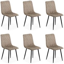 Chairs ON Set 6 scaune de bucătărie din catifea BUC 209 Bej