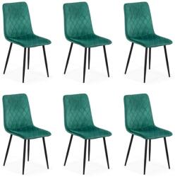Chairs ON Set 6 scaune de bucătărie din catifea BUC 209 Verde