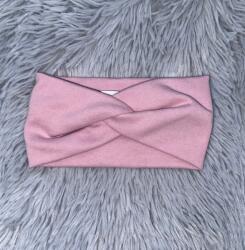  Pamut csavart egyszínű rugalmas fejpánt - Rózsaszín