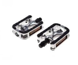 WMX Set 2 pedale Wellgo din aluminiu pentru bicicleta, filet 9 16, culoare negru argintiu (AWR0064)