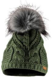 Bontis Női téli sapka szőrmés pomponnal - Olív | unisex (L451-14)