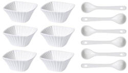 Excellent Houseware 4home Set de boluri de porțelan Heart, 12 buc Castron