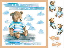 Takoy Microfiber/Pamut hatású utánzat PANEL 160x120 mérföldkő takaró - mackó a felhőkben