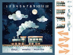 Takoy Microfiber/Pamut hatású utánzat PANEL 160x120 mérföldkő takaró - éjszakai vonat