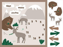 Takoy Microfiber/Pamut hatású utánzat PANEL 160x120 mérföldkő takaró - hegyi állatsereglet