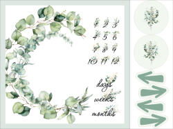 Takoy Microfiber/Pamut hatású utánzat PANEL 160x120 mérföldkő takaró - eukaliptusz fehér