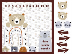 Takoy Microfiber/Pamut hatású utánzat PANEL 160x120 mérföldkő takaró - Teddy szivárvány