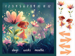 Takoy Microfiber/Pamut hatású utánzat PANEL 160x120 mérföldkő takaró - vöröshajú lány egy nagy virág alatt