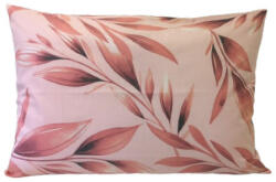  100% pamut félpárna huzat - 50x70 cm / rózsaszín levél mintás