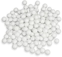  Polisztirol golyó MINI csillámos - FEHÉR - papelito