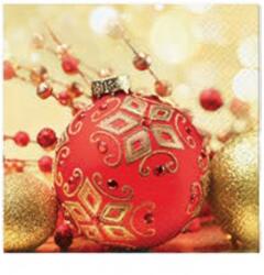  Szalvéta 20Db Red And Gold Bauble 33X33 Cm