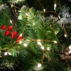  Fényfüzér - melegfehér - 100 x microLED - 10 m - 2 x AA (59765) - platinashop