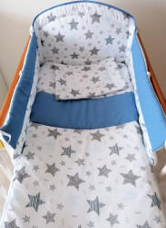 SZEKO Stúdió 3 részes babaágynemű szett - GEO STAR, kék