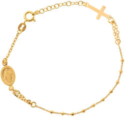 Argento-ekszer Ezüst karkötő rózsafüzér - 1 tized, kereszt, Csodás érem, hossza 17 - 20 cm (92062)