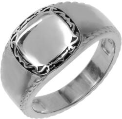 Argento-ekszer Ezüst gyűrű - pecsétgyűrű, fekete máz (72946)