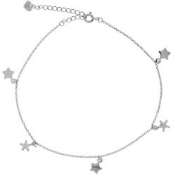 Argento-ekszer Ezüst bokalánc - csillagok, átlátszó csillag alakú cirkóniák, hossza 22 - 26 cm (91458)