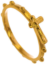 Argento-ekszer Aranyozott ezüst gyűrű - rózsafüzér, kereszt (72797)