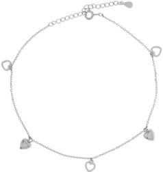 Argento-ekszer Ezüst bokalánc - szívek, hossza 22 - 26 cm (91699)