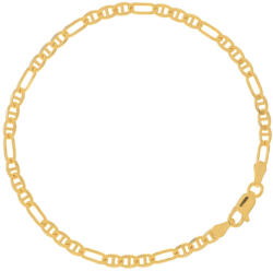 Argento-ekszer Aranyozott ezüst karkötő - Figaruchi minta, szélessége 3 mm (I5358)