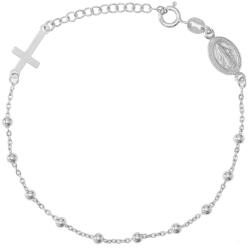 Argento-ekszer Ezüst karkötő rózsafüzér - 1 tized, kereszt, Csodás érem, hossza 18 - 20 cm (91933)
