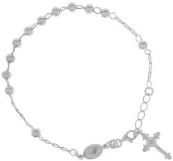 Argento-ekszer Ezüst karkötő rózsafüzér - 1 tized, kereszt Jézussal, Csodás érem, hossza 18 - 22 cm (91830)