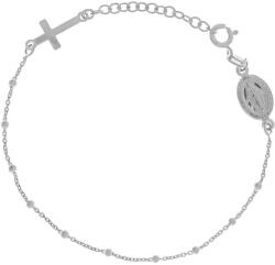 Argento-ekszer Ezüst karkötő rózsafüzér - 1 tized, kereszt, Csodás érem, hossza 17 - 20 cm (91795)