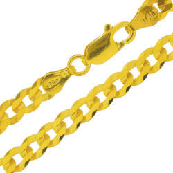 Argento-ekszer Aranyozott ezüst lánc - Pancer minta, szélessége 4 mm (15369)