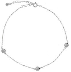 Argento-ekszer Ezüst bokalánc - átlátszó kerek cirkóniák, hossza 22 - 26 cm (91457)