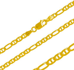 Argento-ekszer Aranyozott ezüst lánc - Figaruchi minta, szélessége 3 mm (15358)