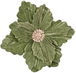 Valex Decor Bársony mikulásvirág dekor pick ⌀ 14cm, 15cm magas - Zöld (PE047-03)