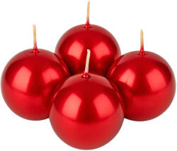 Valex Decor Adventi gömb gyertya készlet 8cm - Metál piros (MTM-40)
