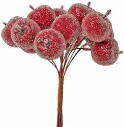 Valex Decor Cukros mini alma dekor pick ⌀ 2.2 cm, 12 szál, 10 cm magas - Piros (PE005-03)