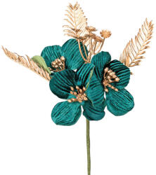 Valex Decor Arany és zöld dekorvirág pick, 20 cm magas (PE034-01)