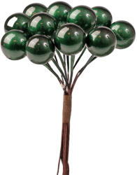 Valex Decor Bogyós dekor pick ⌀ 1.5 cm, 12 szál, 10cm magas - Sötétzöld (PE001-03)